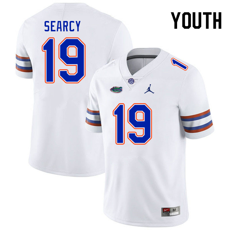 Youth #19 T.J. Searcy Florida Gators College Football Jerseys Stitched-White - Click Image to Close